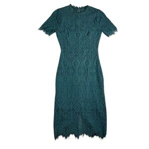 Lulus NWT‎ Women's Remarkable Green Sheer Lace Short Sleeve Mini Dress Size XS